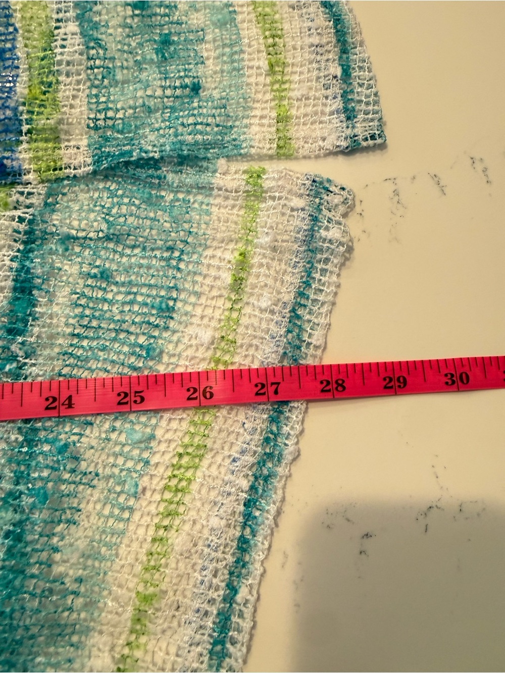 Alfred Dunner Blue, Teal & White Striped Open-Front Cardigan - Picture 6 of 6
